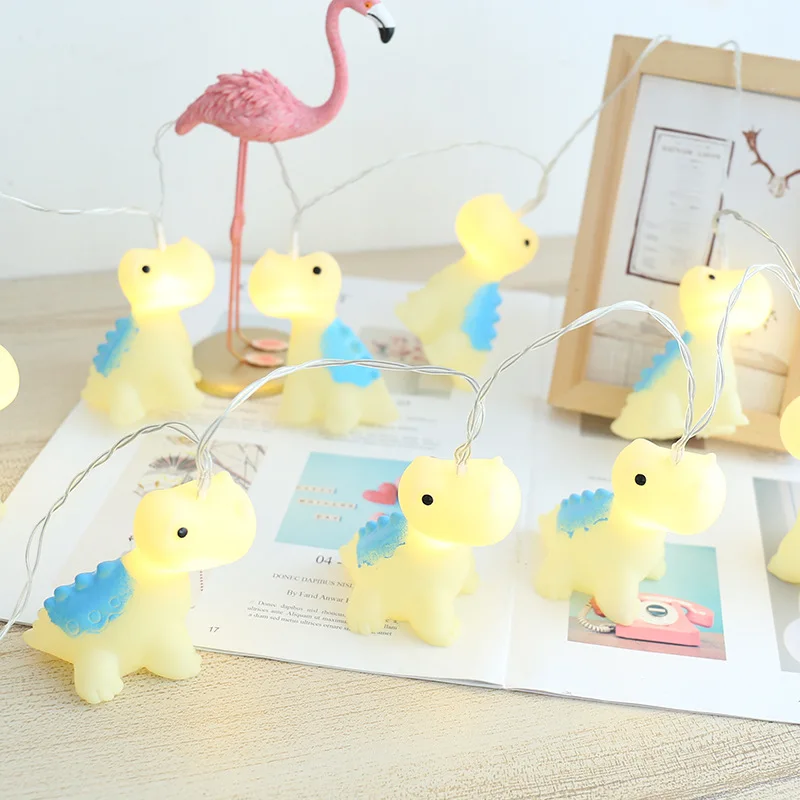 Kawaii Cute Horse Baby T-Rex детский светодиодный светильник гирлянда батарея USB для девочек