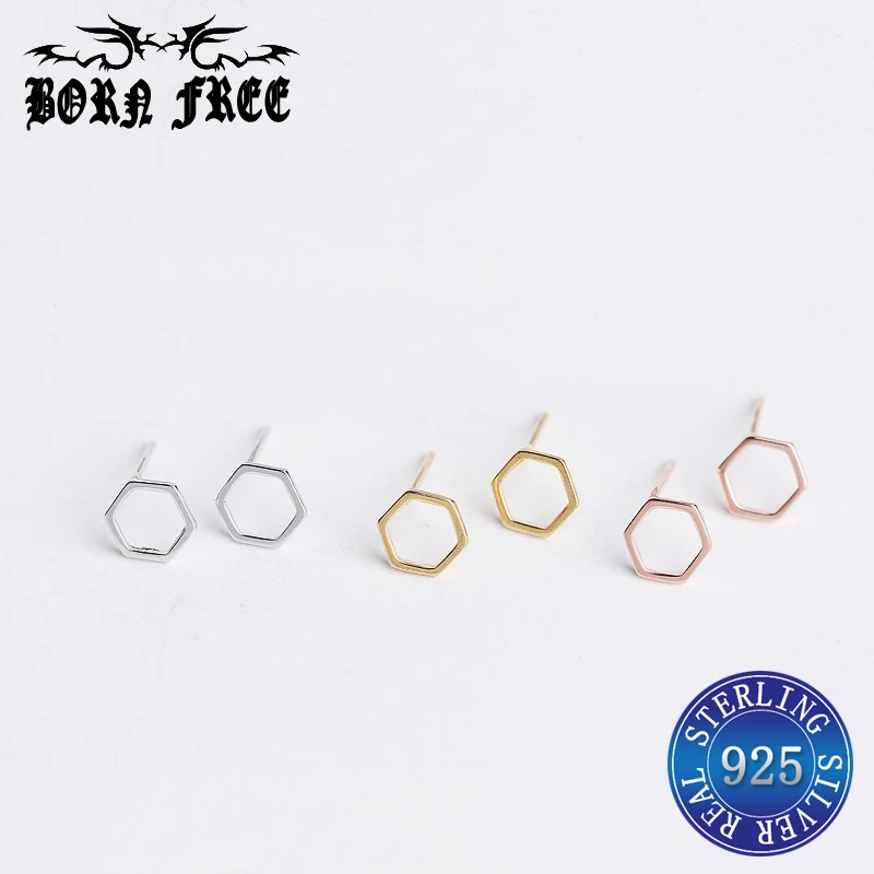 Серебряные серьги гвоздики из розового золота 925 пробы женские joyas de plata пусеты