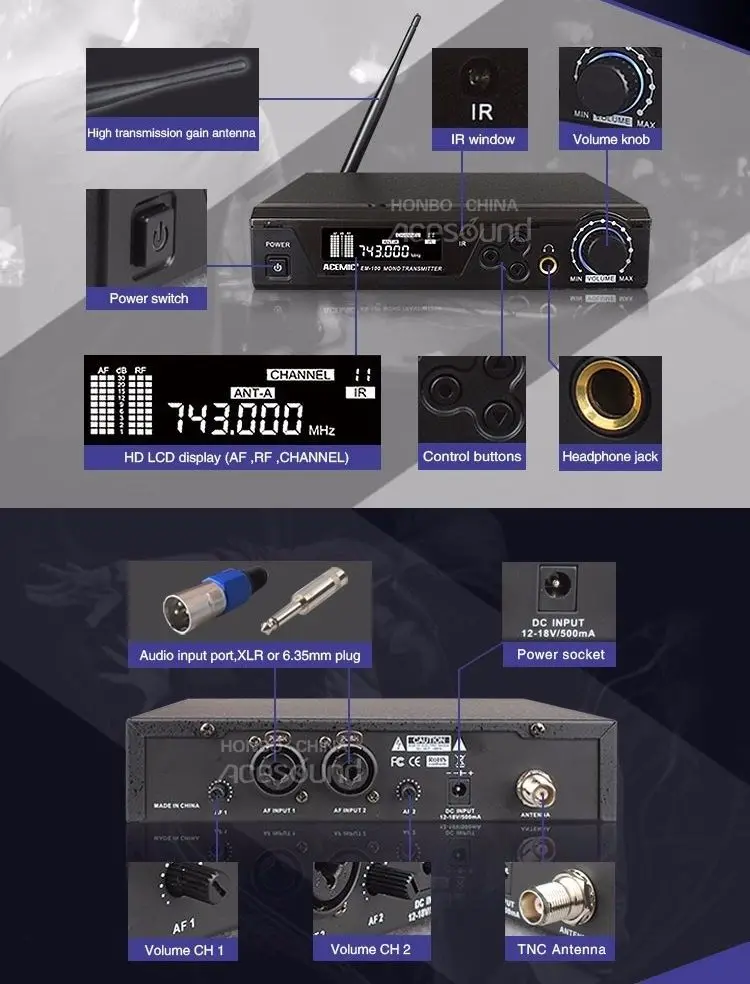 ACEMIC Pro UHF 100 м беспроводной саксофон труба микрофон|mic microphone|trumpet micwireless saxophone |