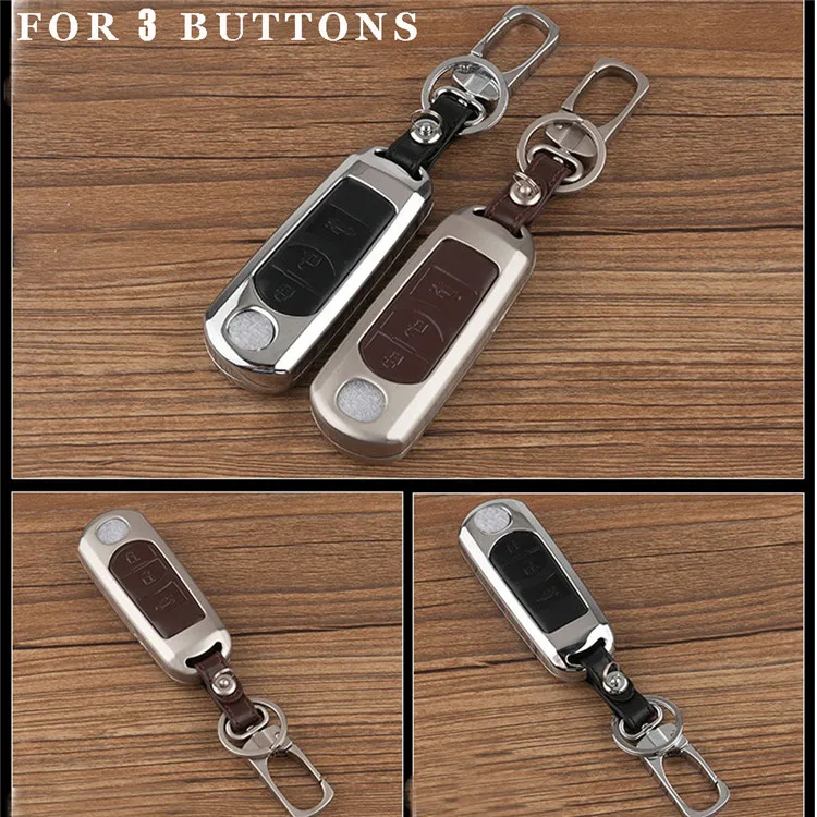 

Leather Car Remote Key Case Cover bag For Mazda 2 3 6 Axela Atenza CX-5 CX5 CX-7 CX-9 2015 2016 2017 Smart 2/3 Button