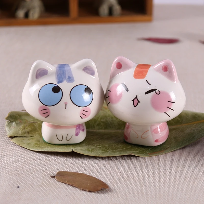 

kawaii 8pcs ceramic maneki neko home decor crafts room decoration porcelain animal figurines lucky cat ceramic ornaments gift
