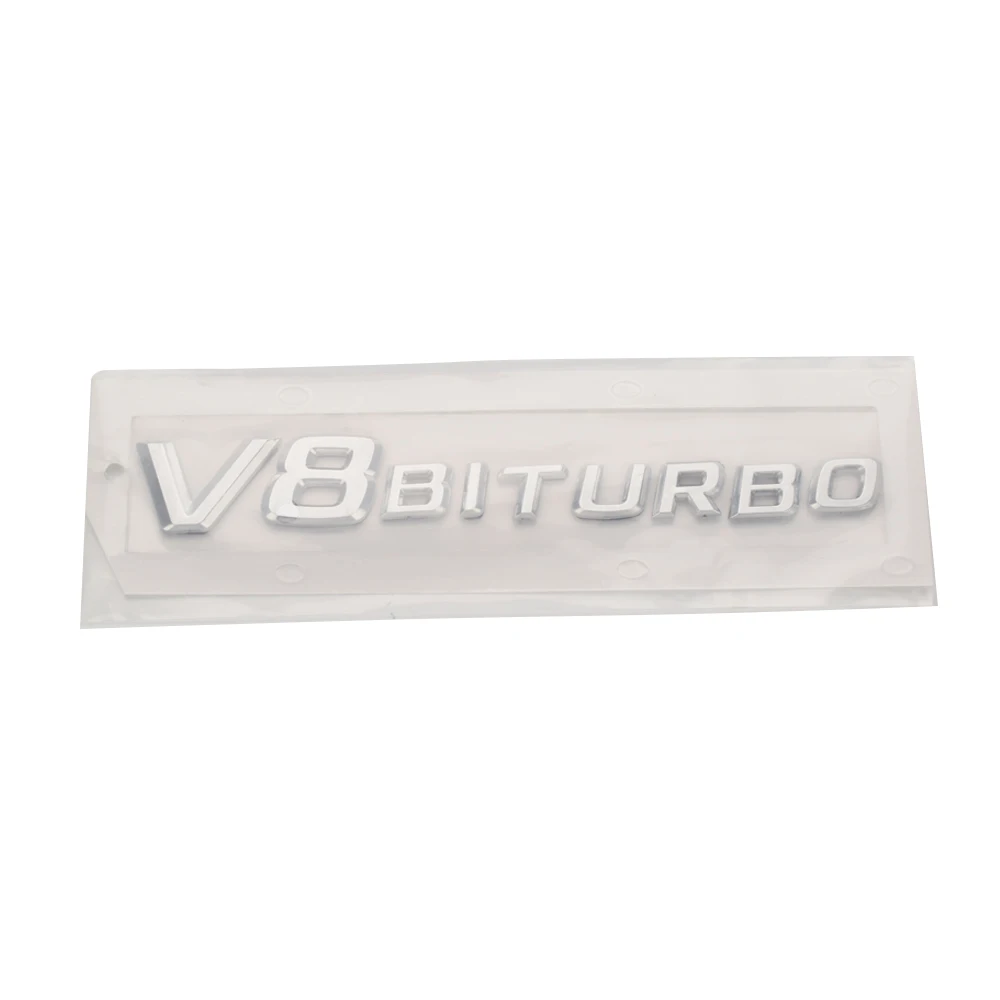 Silver Fender Car Sticker V8 BITURBO For Mercedes Benz W202 W205 W203 W212 W211 W210 CLA CLS Car Styling Emblem Logo Sticker