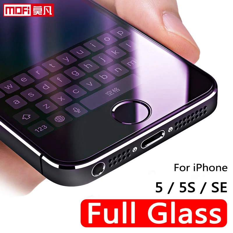 Для iPhone 5s se стекло 5S защита экрана 2.5D Mofi 9H Полное для SE стекла Прозрачный Анти