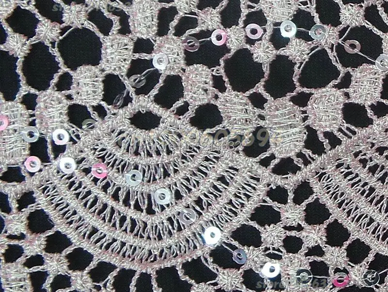 PQYY60 All the silver light of water soluble polyester filament fabric lace heavy stereo flower fan sequins embroidery cloth | Дом и сад