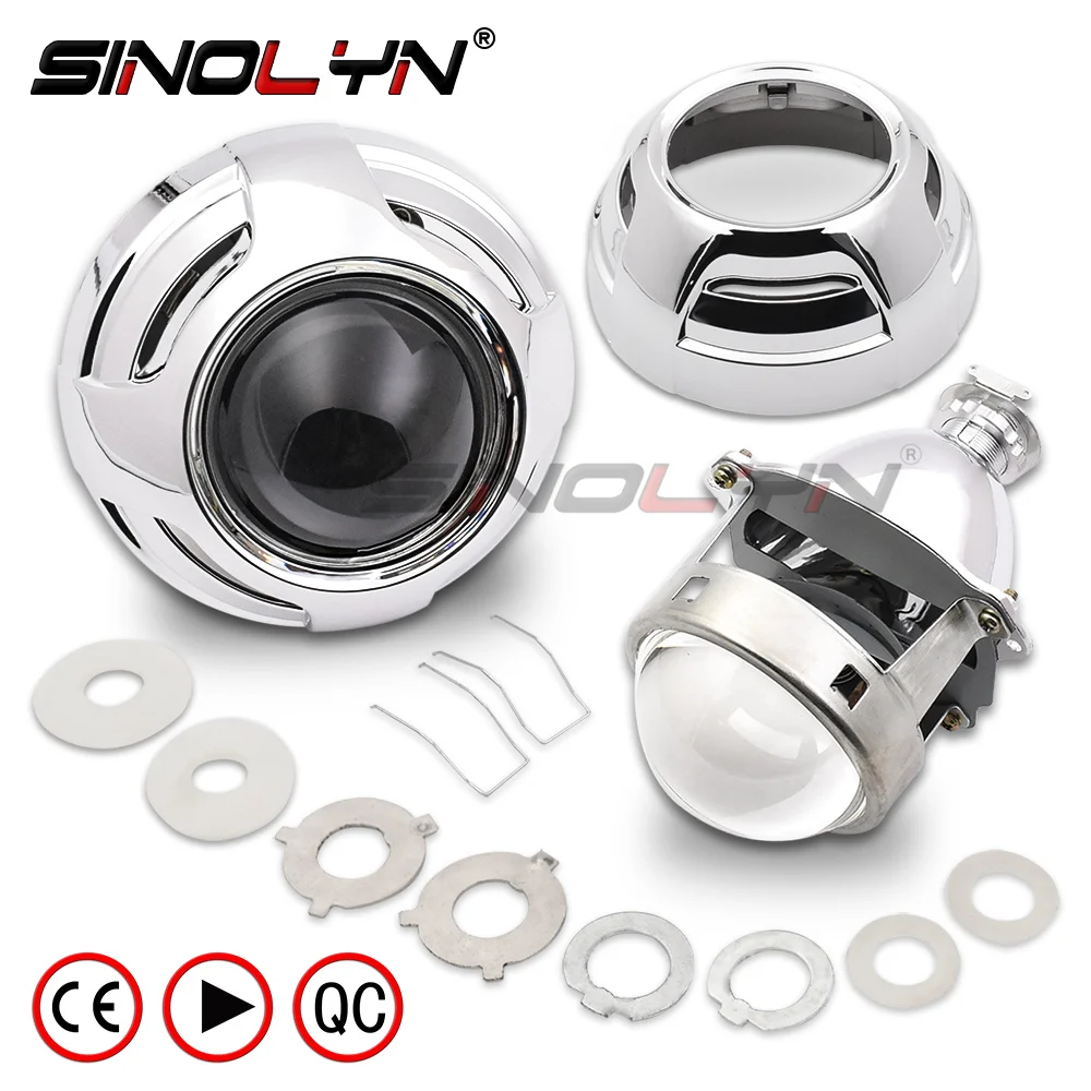 Линзы для фар Sinolyn, биксеноновые линзы H7, H4, HID, проектор, 3,0, супер металлический комплект для автомобильных фар, аксессуары для модернизации H1, ксеноновая лампа