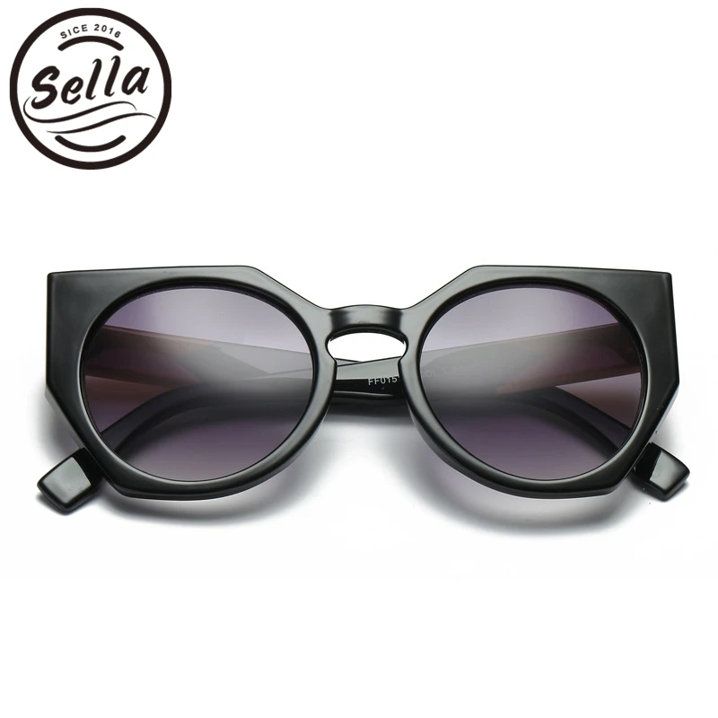 Sella Новинка 2018 года модные женские туфли негабаритных Cateye Солнцезащитные очки