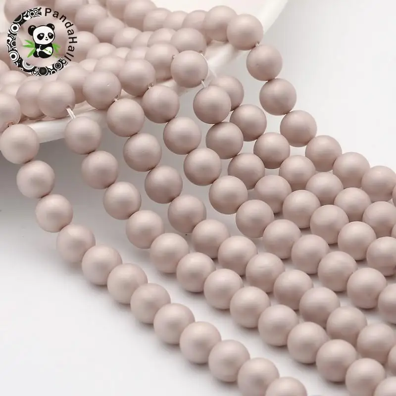 

Round Shell Pearl Frosted Beads Strands, AntiqueWhite, 10mm, Hole: 1mm; about 40pcs/strands, 15.7"