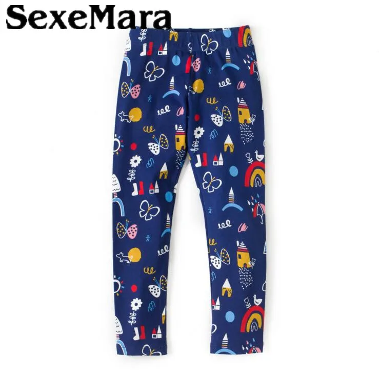Sexemara/штаны для девочек с цветочным принтом детские штаны Демисезонный леггинсы