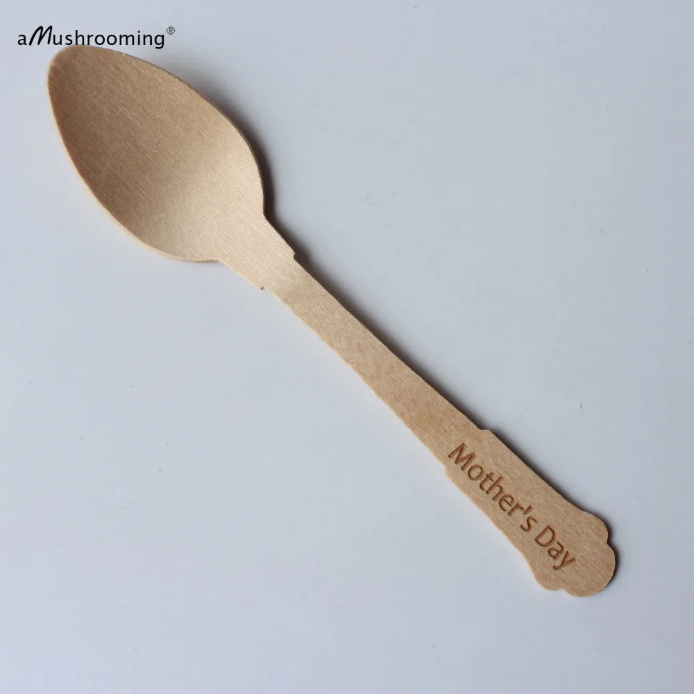 100 день матери ложки персонализировать мини-ложки деревянные столовые приборы