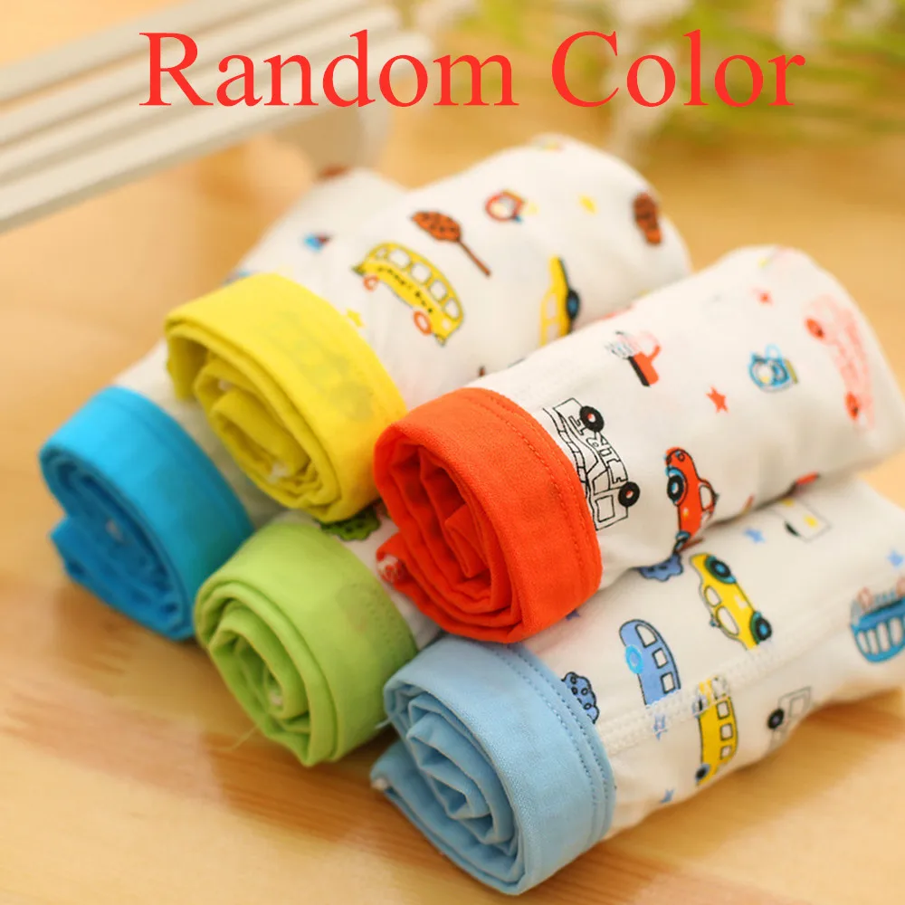 Random Color Новое поступление; От 3 до 8 лет хлопковые трусы для мальчиков; трусы; нижнее белье; трусы-боксеры для младенцев; милые трусы с рисунком; мужские трусы - Цвет: Random Color