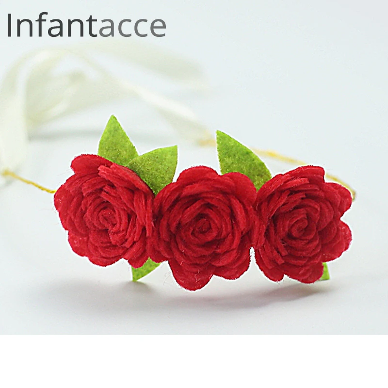 RED Flower Hairband For Girls Newborn Photography Headwears Headbands Hair Baby Accessories | Детская одежда и обувь