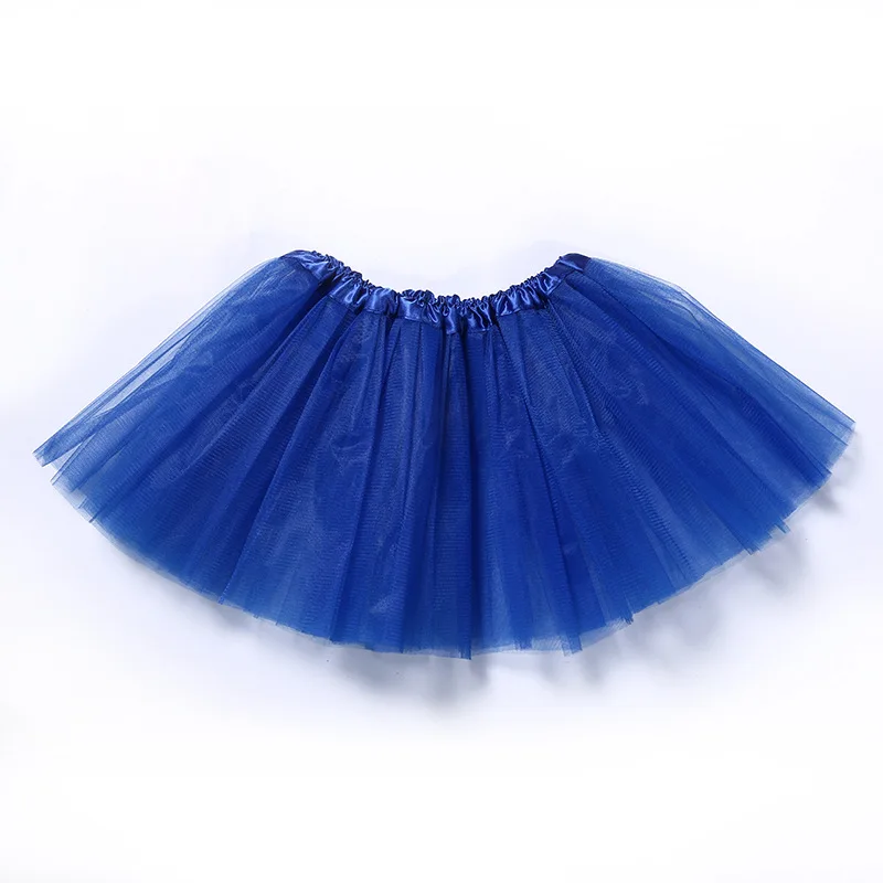 Royal Blue Короткая юбка из тюля 40 см для танцев на Хэллоуин, юбка с эластичной резинкой на талии для девочек, балетная женская летняя пляжная Нижняя юбка-пачка в стиле рокабилли - Цвет: Royal Blue