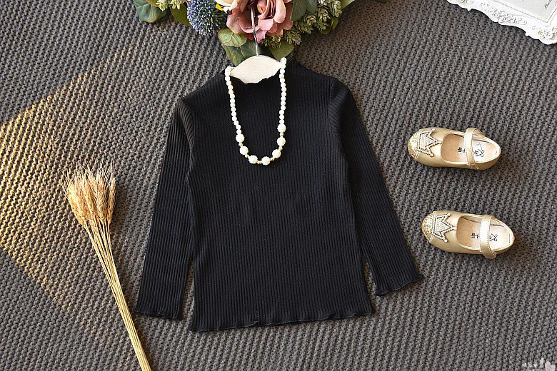 MESOLO/Коллекция года, весенне-осенний комплект для девочек, Новая Элегантная черная блузка с юбкой, подарочное ожерелье, костюм из 3 предметов Вязаный топ с длинными рукавами