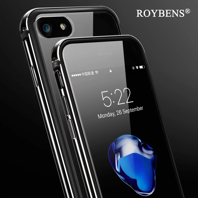 Чехол Roybens для iPhone 7 роскошный силиконовый металлический Гибридный чехол с краями