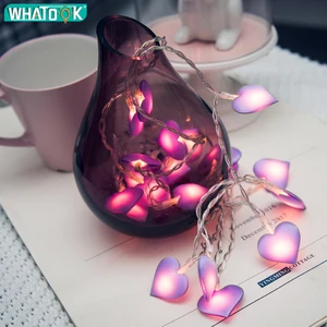 Светодиодный светильник в форме сердца, 3 м, 20 светодиодов, на батарейках, романтичный, декоративный, Свадебный, детский, Рождественский, ночной Светильник