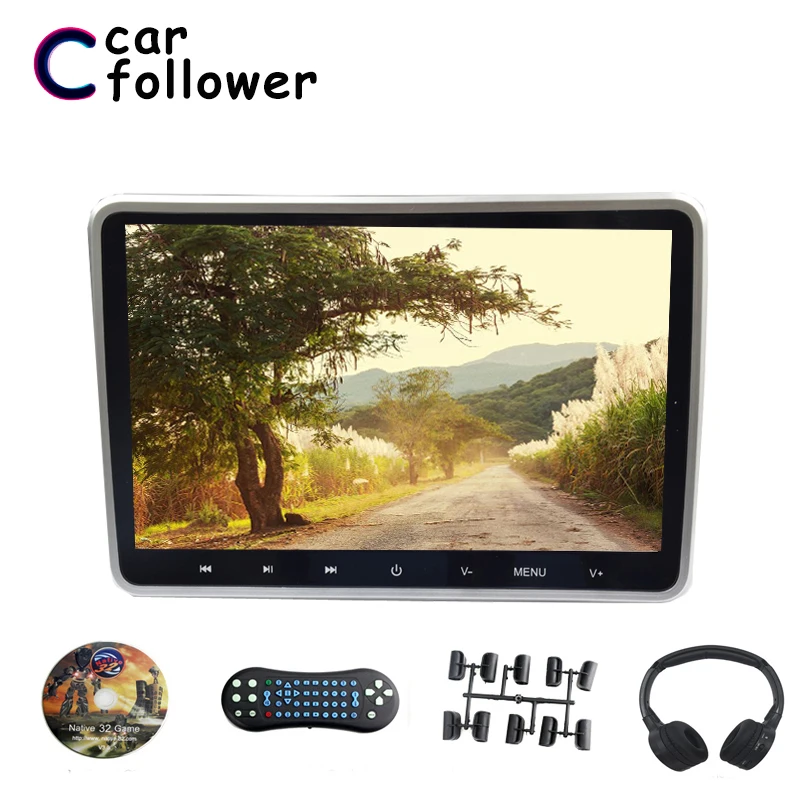 Монитор для подголовника автомобиля 10 1 дюйма 1024*600 DVD плеер USB/SD/HDMI/IR/FM TFT ЖК дисплей