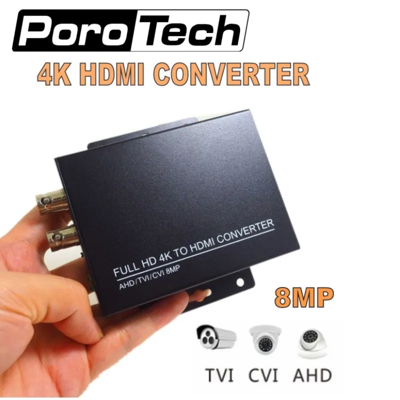 Auto Recognition 4K 8MP CVI/TVI/AHD+CVBS to HDMI Converter Connect HD Monitor HDC ADH FULL HD HD coaxial output and HDMI Input