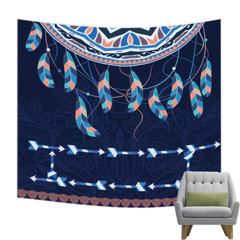 Горячее предложение Перо печатных Гобелены Домашний Декор настенный Boho пляж