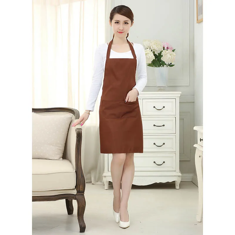 Кофе 60*70 см инструменты для приготовления пищи Многофункциональные фартуки для официантов 1 шт. Терилен Кухонные гаджеты магазин искусство работы фартуки для женщин фартук - Цвет: Кофе