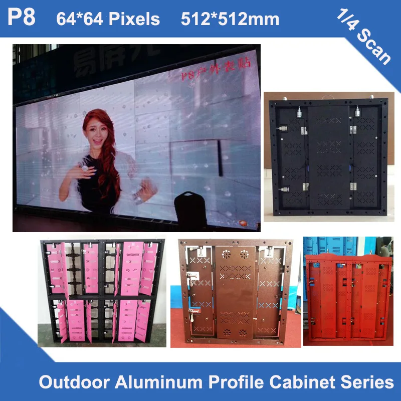 Beste TEEHO P8 Aluminium Profiel Kast 512mm * 512mm 64*64 Dots 1/4 Scan Verhuur Ultra Slim Led Idsplay Screen Teken Panel Video Muur