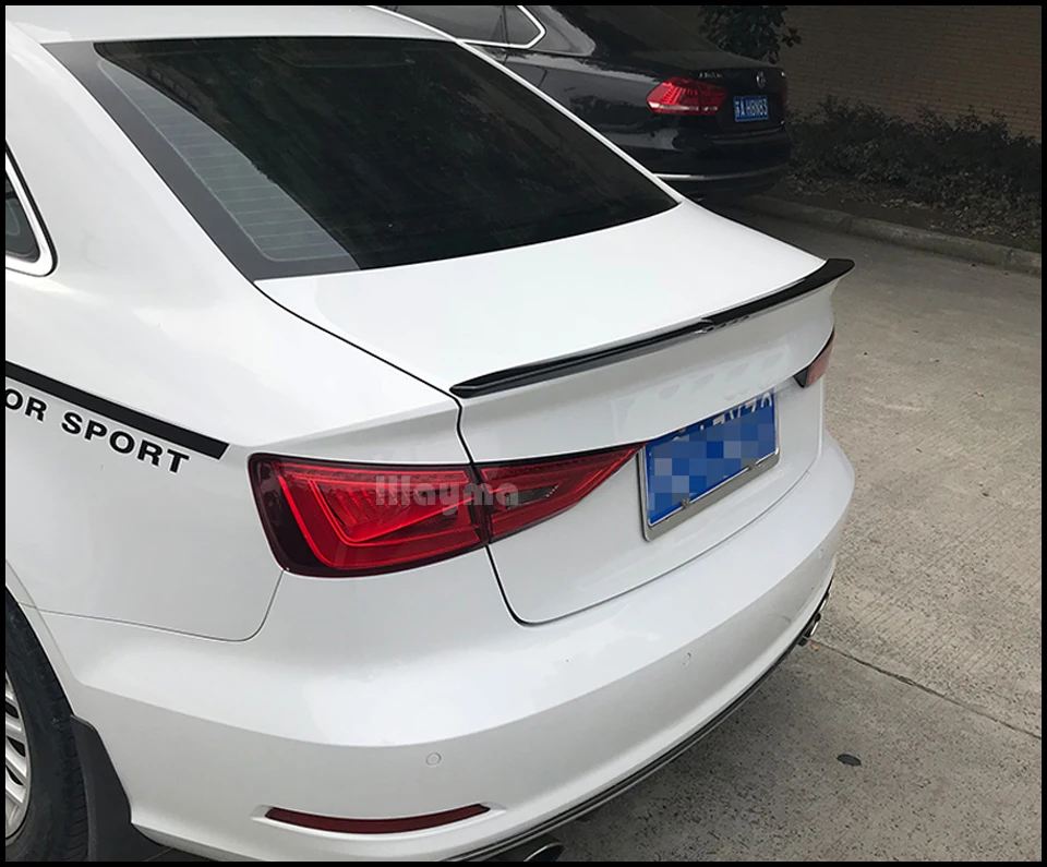 V Стиль ABS задний спойлер на багажник для Audi A3 Sline S3 лимузин год черный глянец автомобиля спойлер заднего крыла