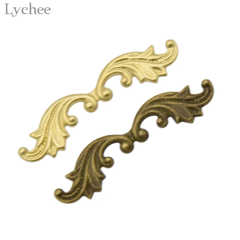 Lychee Life 20 шт латунные украшения в форме листьев самодельные для дома ручной