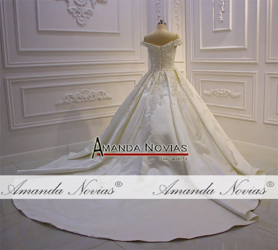 Халат de mariage свадебное платье атласное свадебное платье с бретелями