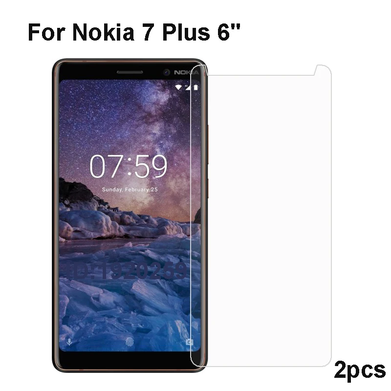 2 шт. закаленное стекло для Nokia 7 Plus защита экрана 2.5D 0 26 мм 9H Защитная пленка Nokia7 |