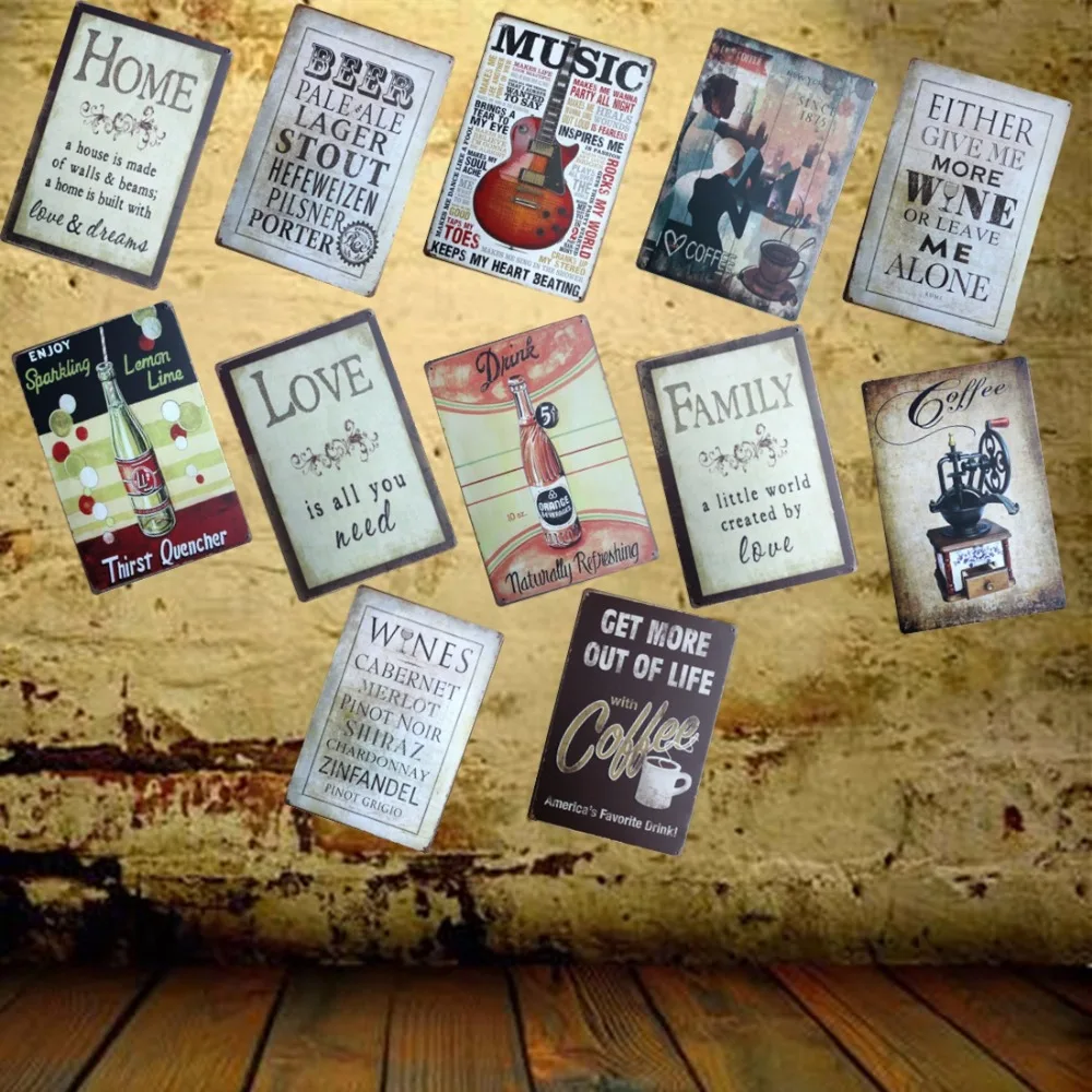 [Mike86] гитара кантри музыка Олово картина металлические номерные знаки античный