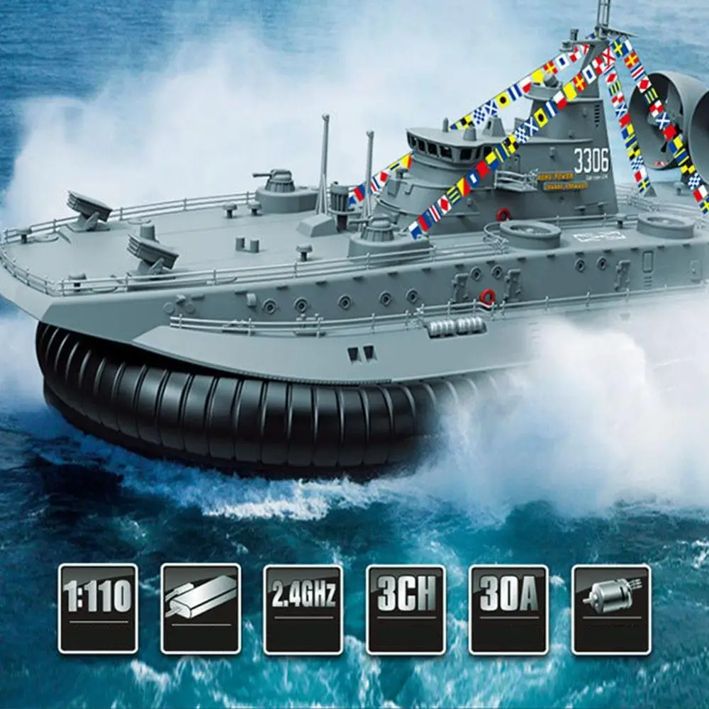 1/110 2 4G RC Hovercraft посадочная лодка газовая Большая Электрическая дистанционное