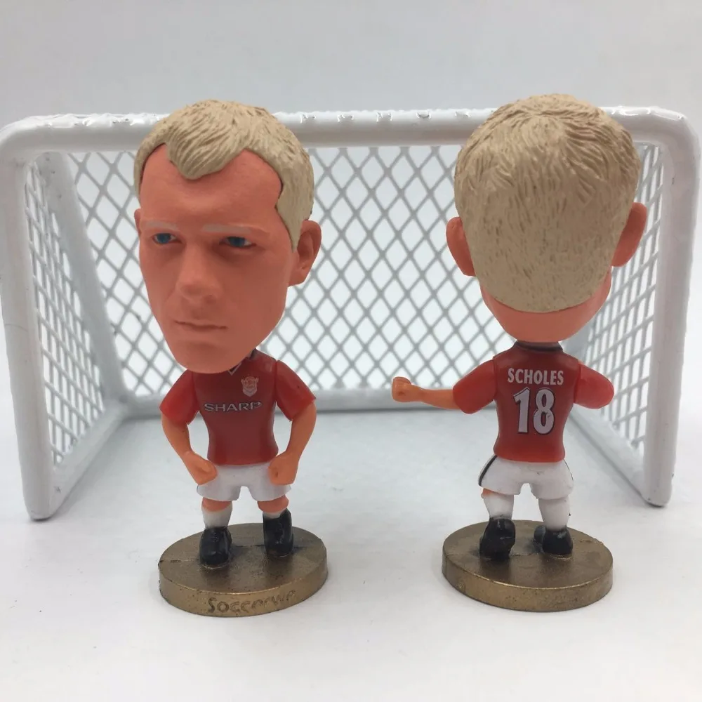 Soccerwe футбол мультфильм звезда кукла MU #18 # Scholes 1998-99 красный классический | Игрушки