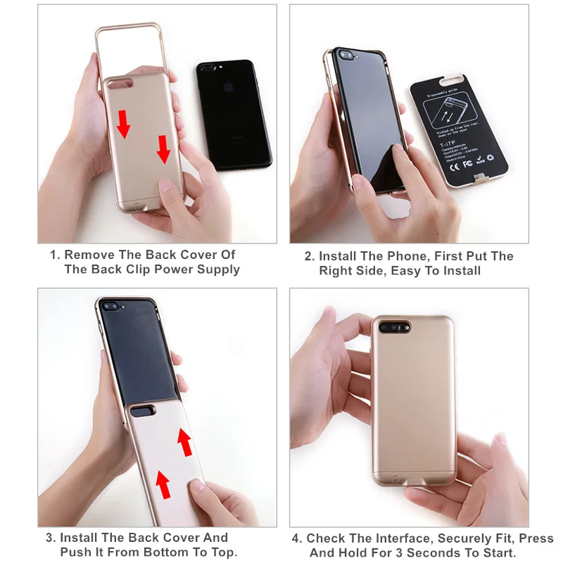 Чехол для аккумулятора с металлической рамкой Iphone 7 Plus чехол зарядного