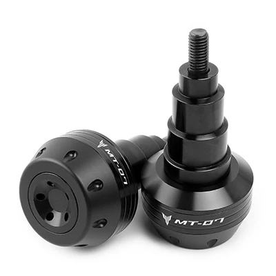black ЧПУ рамка Слайдеры Краш-Накладка защита от падения для Yamaha MT07 MT 07- защита двигателя слайдеры крышка mt-07 логотип - Цвет: black