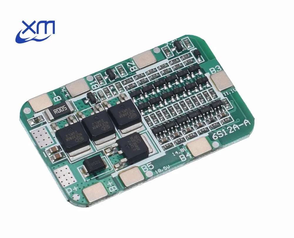 Плата защиты PCB BMS 6S 15A 24V для 6 упаковок 18650 литий ионных батарей модуль