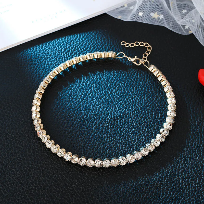 Женское массивное ожерелье-чокер простые хрустальные стразы 2019 | Украшения и