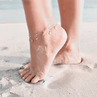 2 шт.компл. модный многослойный комплект из цепочки с подвеской-Луной и круглыми кристаллами 001, очаровательные пляжные повседневные украшения для женщин
