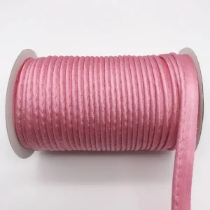 Полиэфирная атласная косая лента, косая лента со шнуром, DIY косая лента, размер: 10 мм-12 мм, 25 ярдов Зеленый, розовый цвет - Цвет: pink