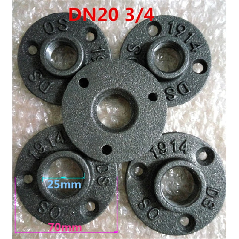

10pcs Iron Pipe Fittings Wall Mount Floor Antique DN15 Flange Piece Hardware Tool cast iron flanges gietijzeren buisleidingen