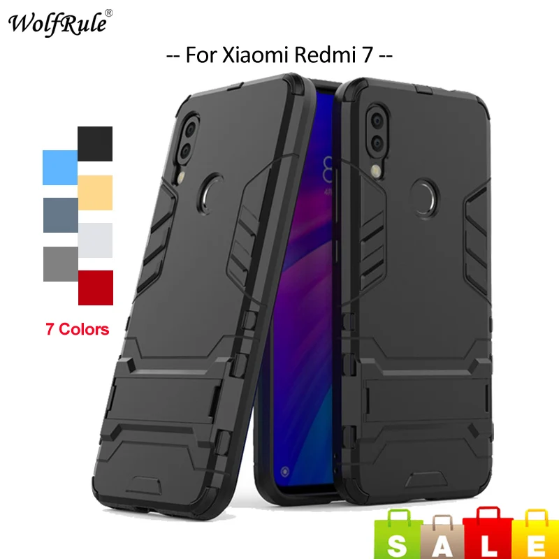 Чехол для Xiaomi Redmi 7 чехол из ТПУ и поликарбоната с подставкой бампер защитный