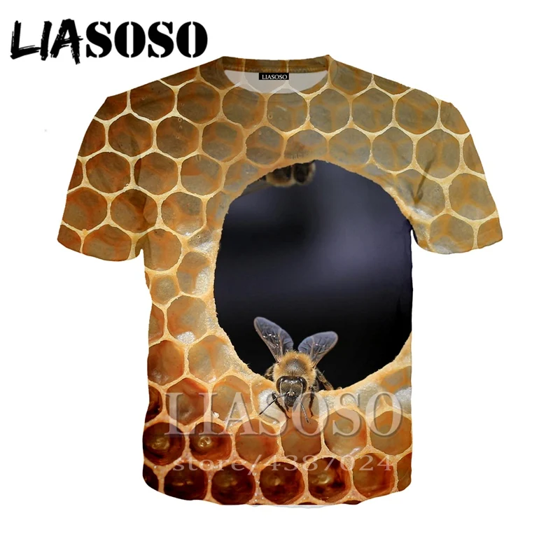 LIASOSO аниме 3d принт футболка для мужчин и женщин мода харадзюку пчела короткий