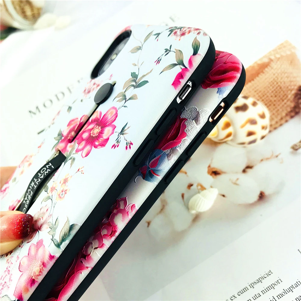 Для Iphone 7 случаи Ретро Книги по искусству Цветы палец кольцо кронштейн Телефон
