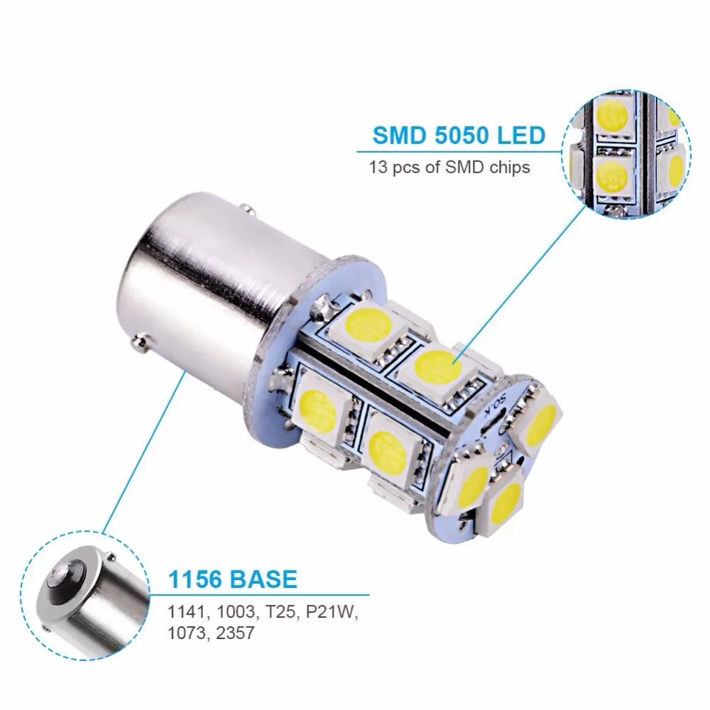 1156 BA15S 13 SMD 5050 6500K 12 в светодиодный ные лампы супер холодного белого цвета для