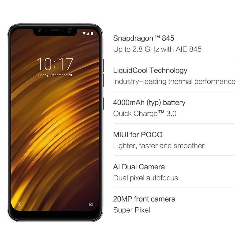 Tax Free! Глобальный Версия Xiaomi POCOPHONE F1 6 ГБ 128 мобильный телефон Snapdragon 845 Octa Core 18