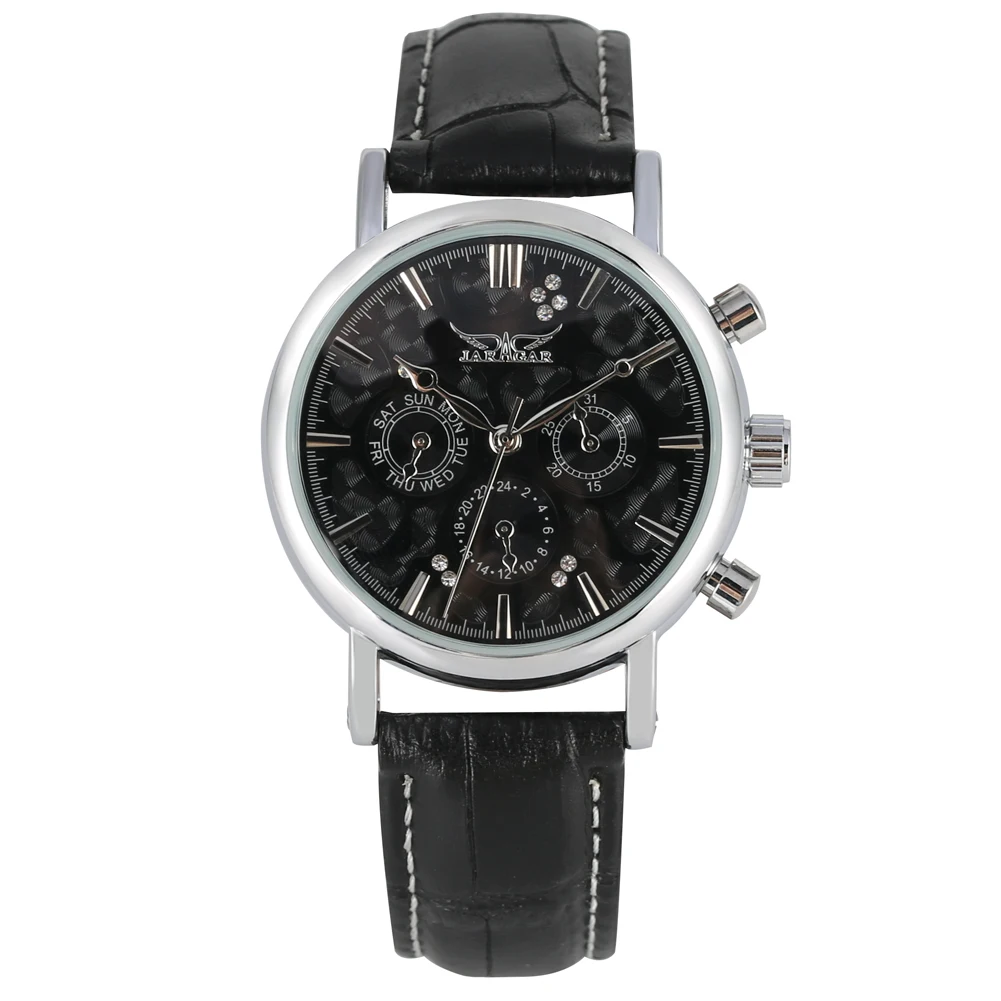 Мужские автоматические механические наручные часы-скелетоны из нержавеющей