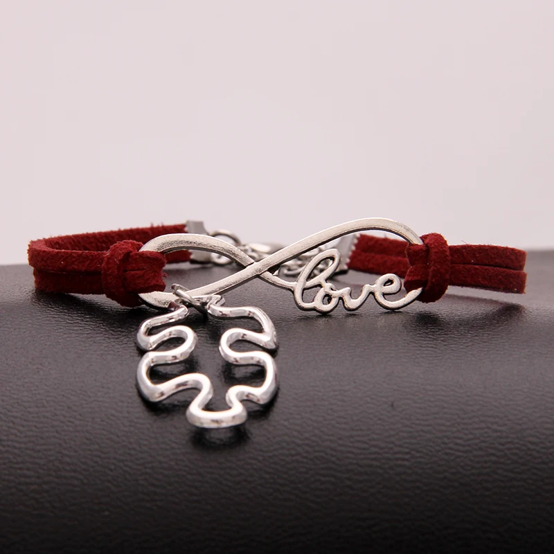 (12pcs/lot) Infinity Love Handmade Bracelet Autism Pendant Awareness Bracelets &amp Bangles Jewelry For Women Men 15 Colors | Украшения и