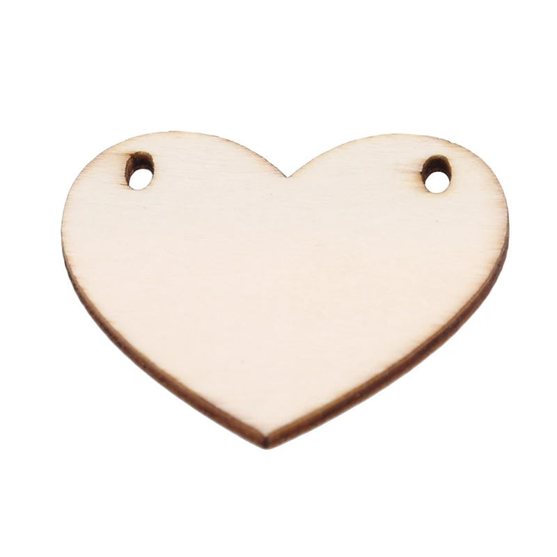 Love heart-shaped solid wooden label practical double hole can worn rope pendant pull flag banner Christmas small gift | Дом и сад