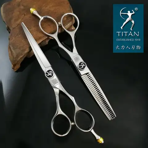 Titan Бесплатная доставка Профессиональные ножницы для волос 5,5 дюймов 6,0 дюймов Парикмахерские ножницы для резки Истончение Ножницы