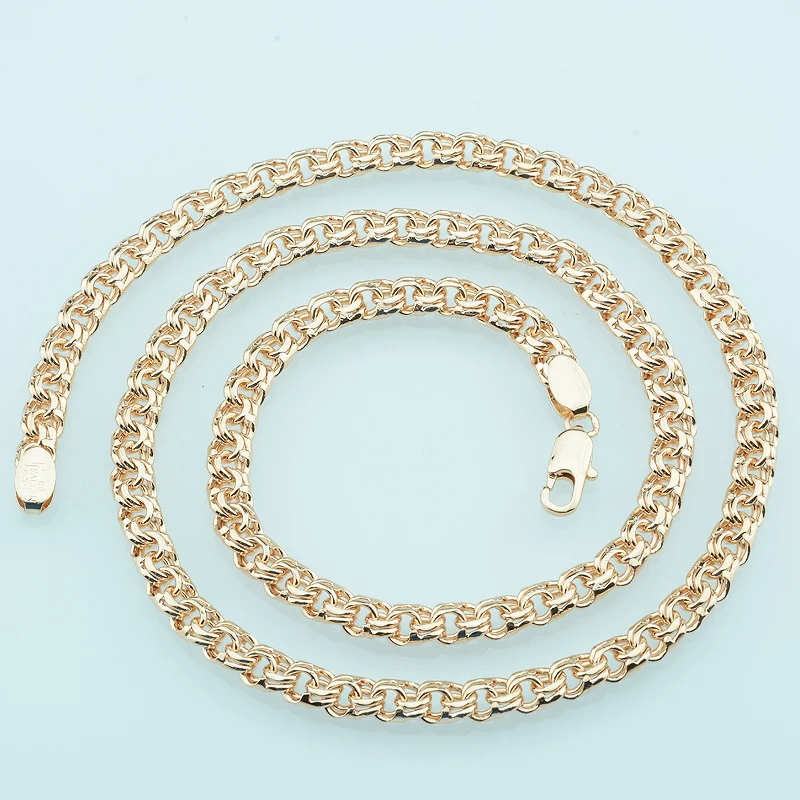 Ожерелье из розового золота 585 пробы 6 мм 8 59 см|fashion jewelry|jewelry fashionfashion necklace |