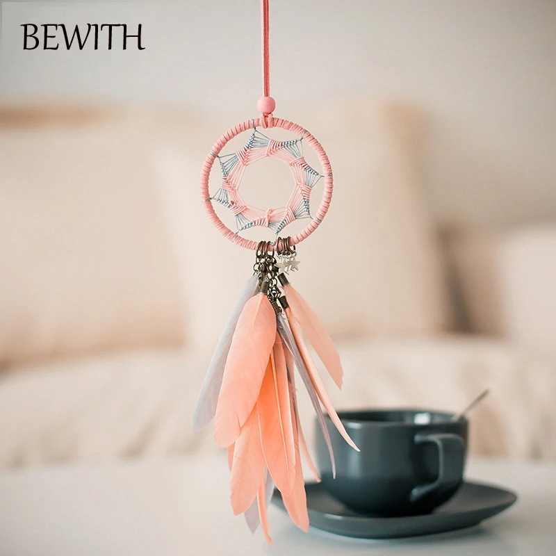 BEWITH 2 Colors Mini Heptagram Dreamcatcher &amp Wind Chimes Necklace For Lady Kidɽ Bedroom Decor Car Bag Decoration Gift BXR049 | Дом и