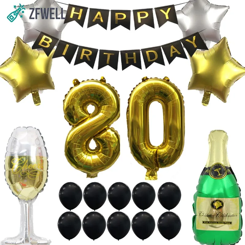 ZFWELL 19 шт./лот 18 дюймов Матовый алюминиевый воздушный шар со звездами цифровой
